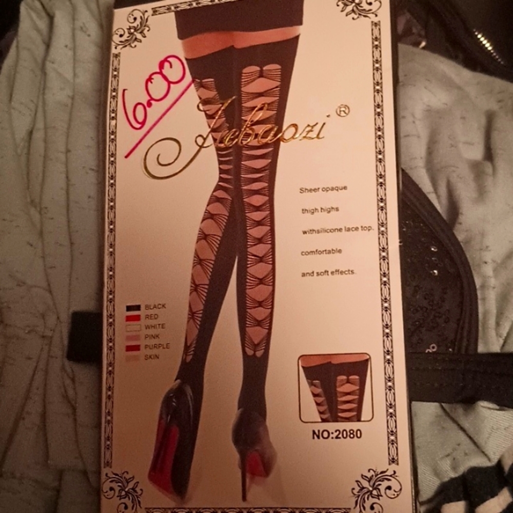 Fiebaozi black thigh highs, NWOT
